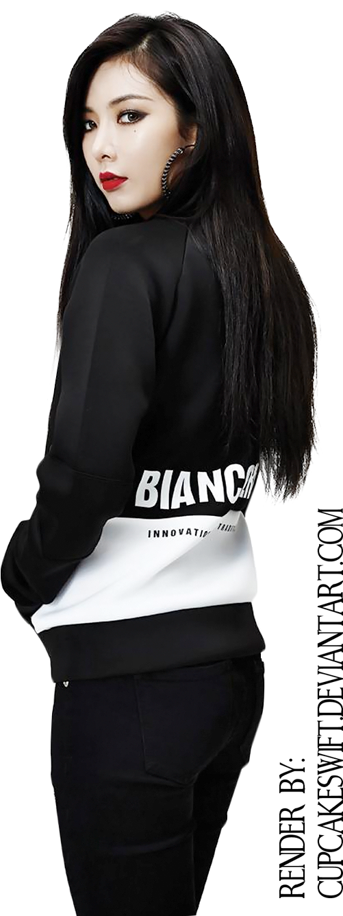 Hyuna Red Png - Korean Girls Black Hair (1000x1450), Png Download