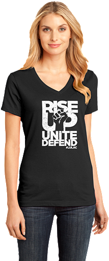 Rise Up - Unite - Defend - District Made Ladies Perfect Weight Tee (360x540), Png Download
