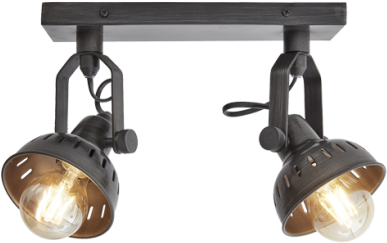 Spotlights Ceiling Lights - Industville Sw-dfm Double Swivel Adjustable Vintage (500x409), Png Download