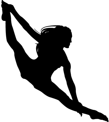 Dancer Silhouette Leap - Dancer Silhouette Leap Png (374x422), Png Download