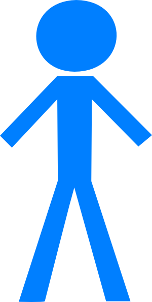 Man Dad - Blue Stick Figure Clip Art (300x594), Png Download
