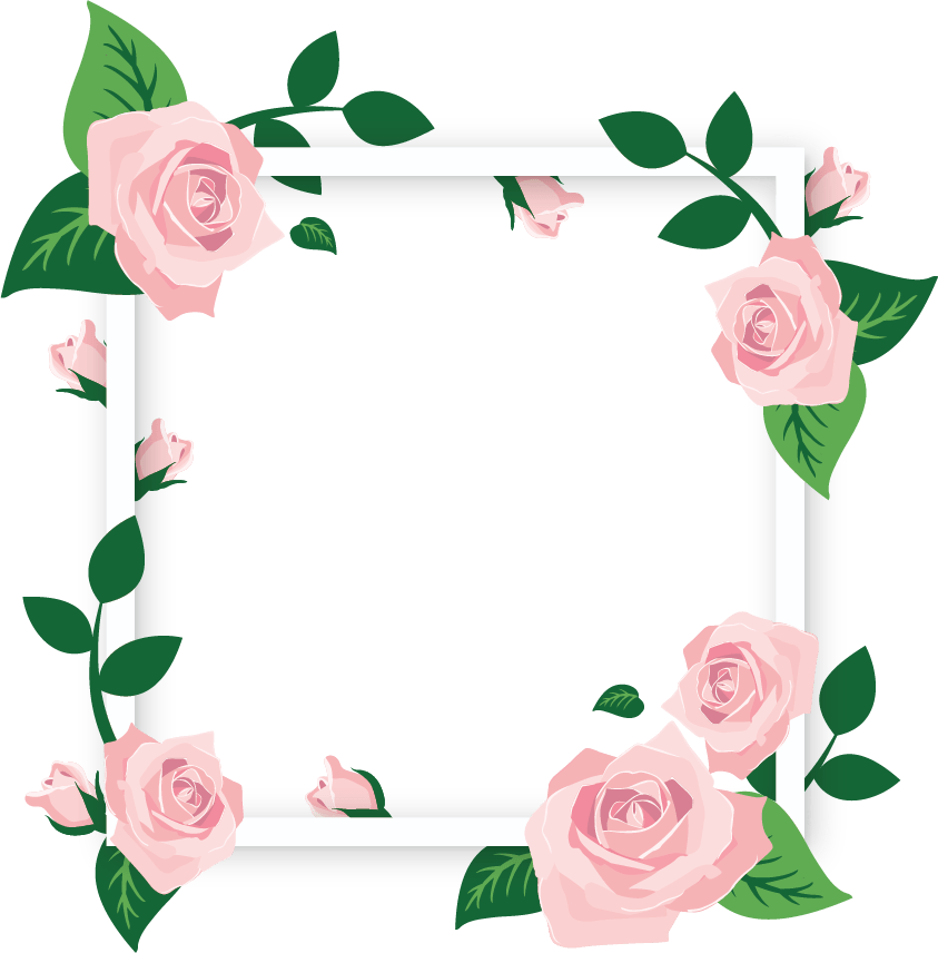 Cuadro Flores Slide - Square Flower Frames Png (843x856), Png Download