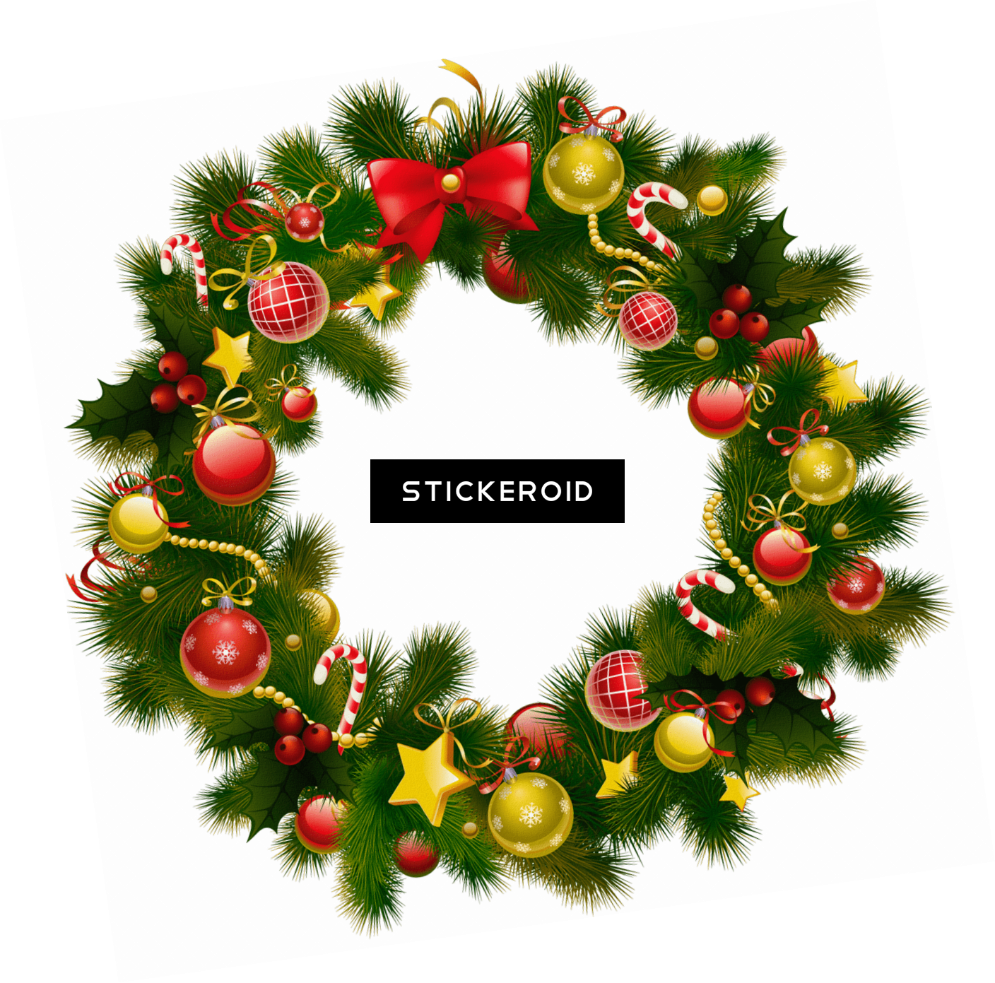 Simple Christmas Wreath (1408x1391), Png Download
