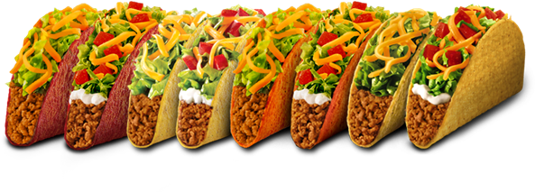 Taco Night At Inspirica - Taco Bell Tacos (648x261), Png Download