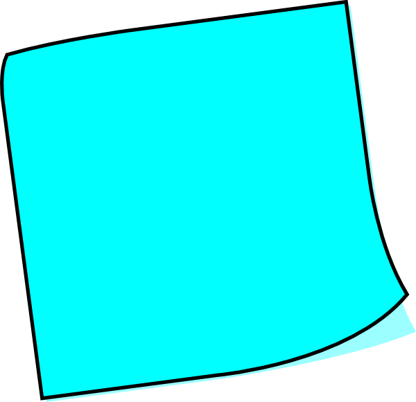 Blue Sticky Note Clipart (600x580), Png Download