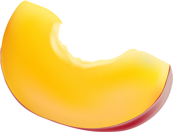 Piece Of Peach Transparent Clip Art Image - Piece Of Peach (600x457), Png Download