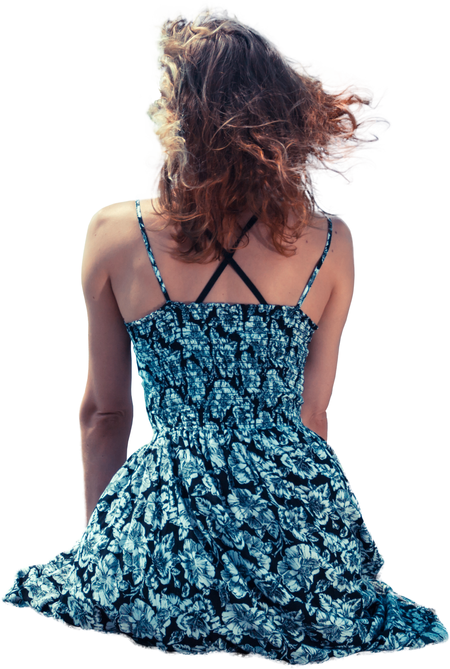 Bigstock Young Woman Sitting By The Oce - Woman Sitting Cutouts (1458x2167), Png Download
