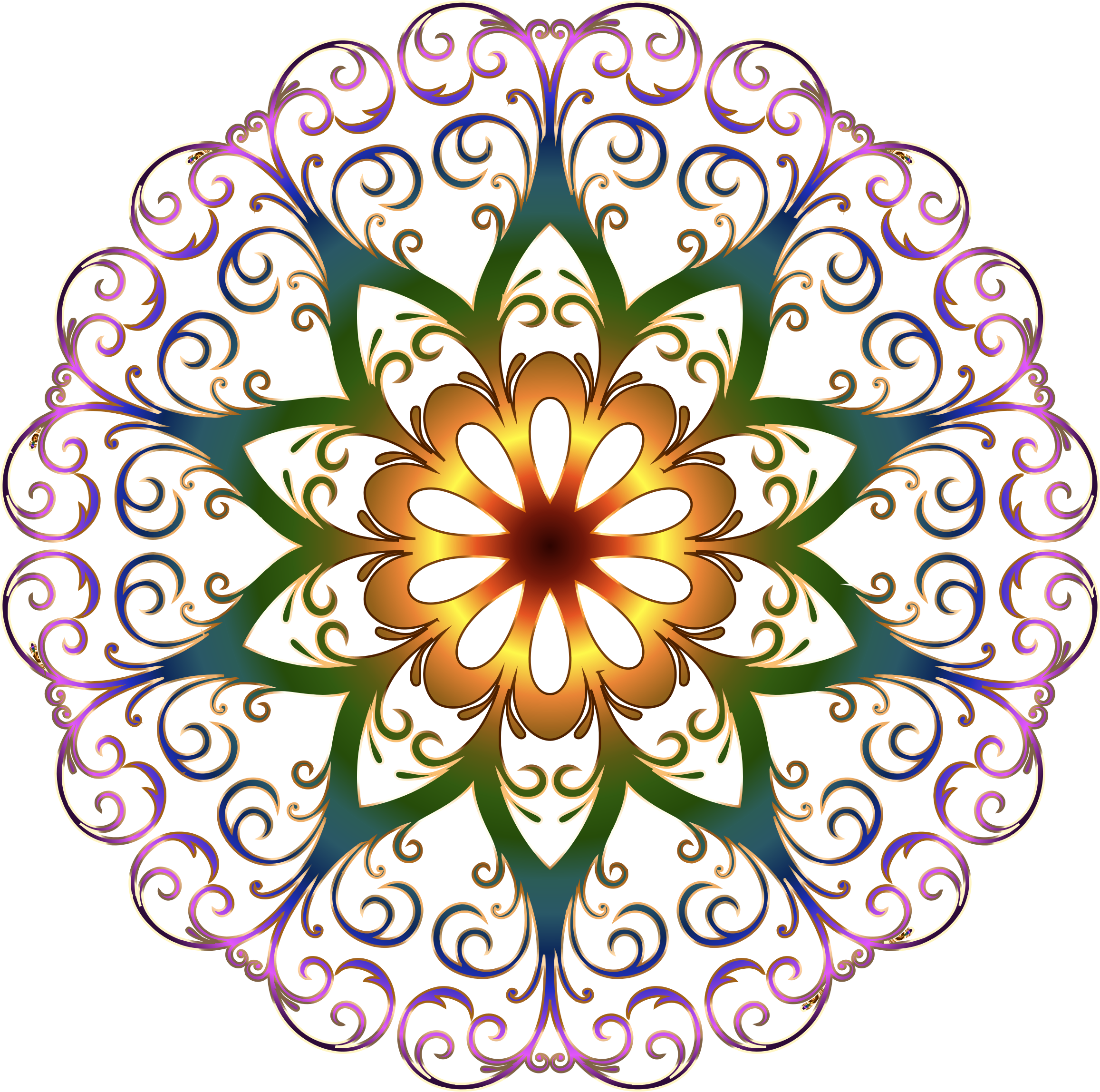 This Free Icons Png Design Of Prismatic Flourish Snowflake - Round Flower Design Png (2314x2296), Png Download