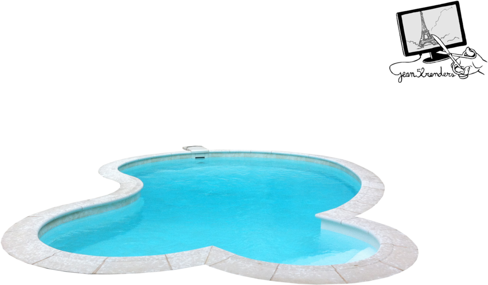 Swimming By Jean On - 3d Swimming Pool Png (1024x765), Png Download