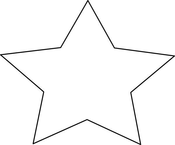 Star Outline Clip Art Free - Clear Background White Star (600x499), Png Download