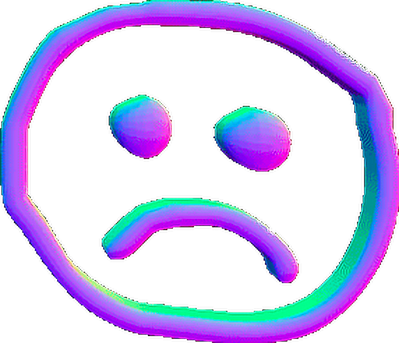 Vaporwave Aesthetic Sad Face (572x492), Png Download