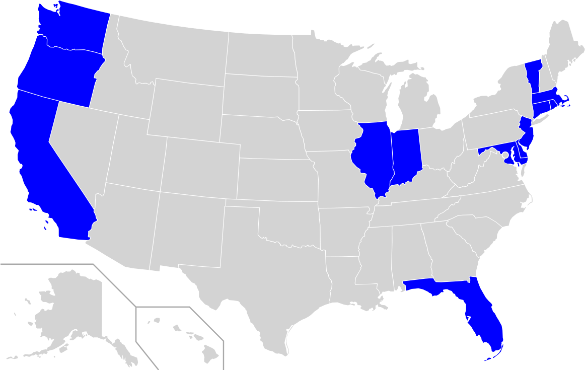 Same Sex Marriage States 2018 (1200x742), Png Download