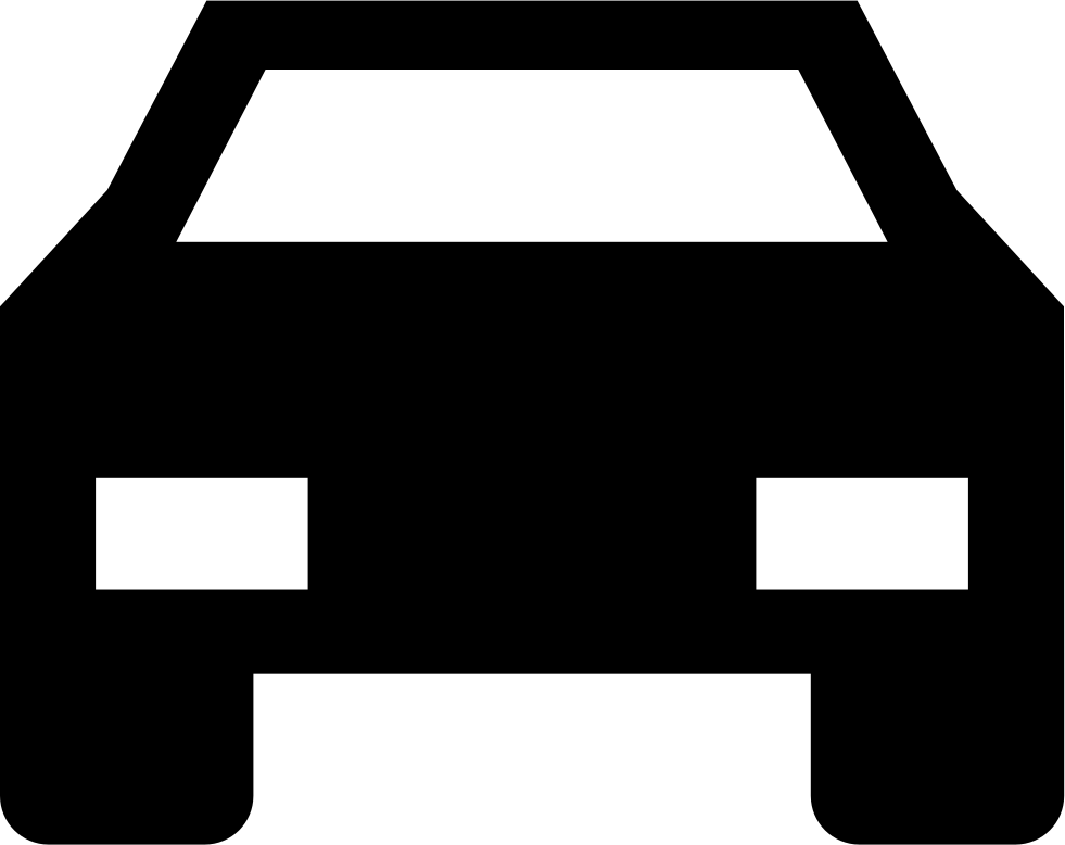 Sportive Car Frontal Silhouette - Vehicle Silhouette Icon (981x778), Png Download