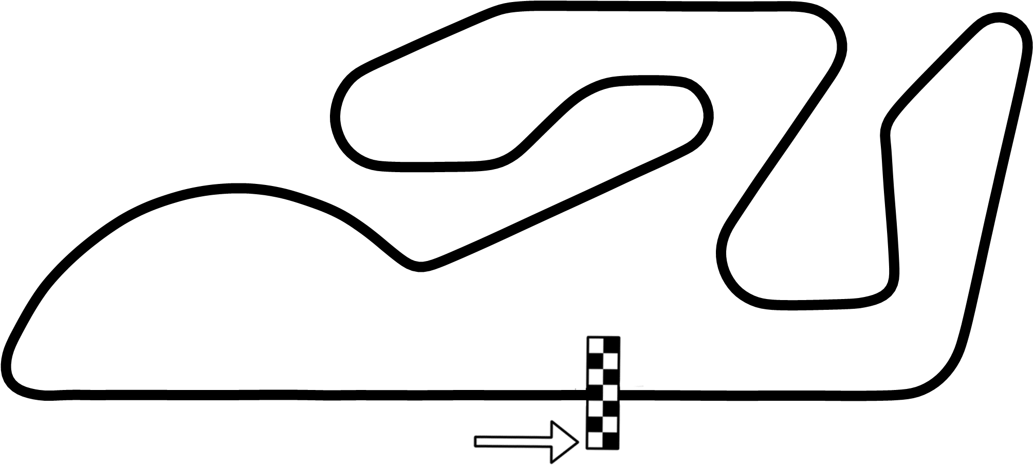 Circuit Ricardo Tormo - Line Art (2048x972), Png Download