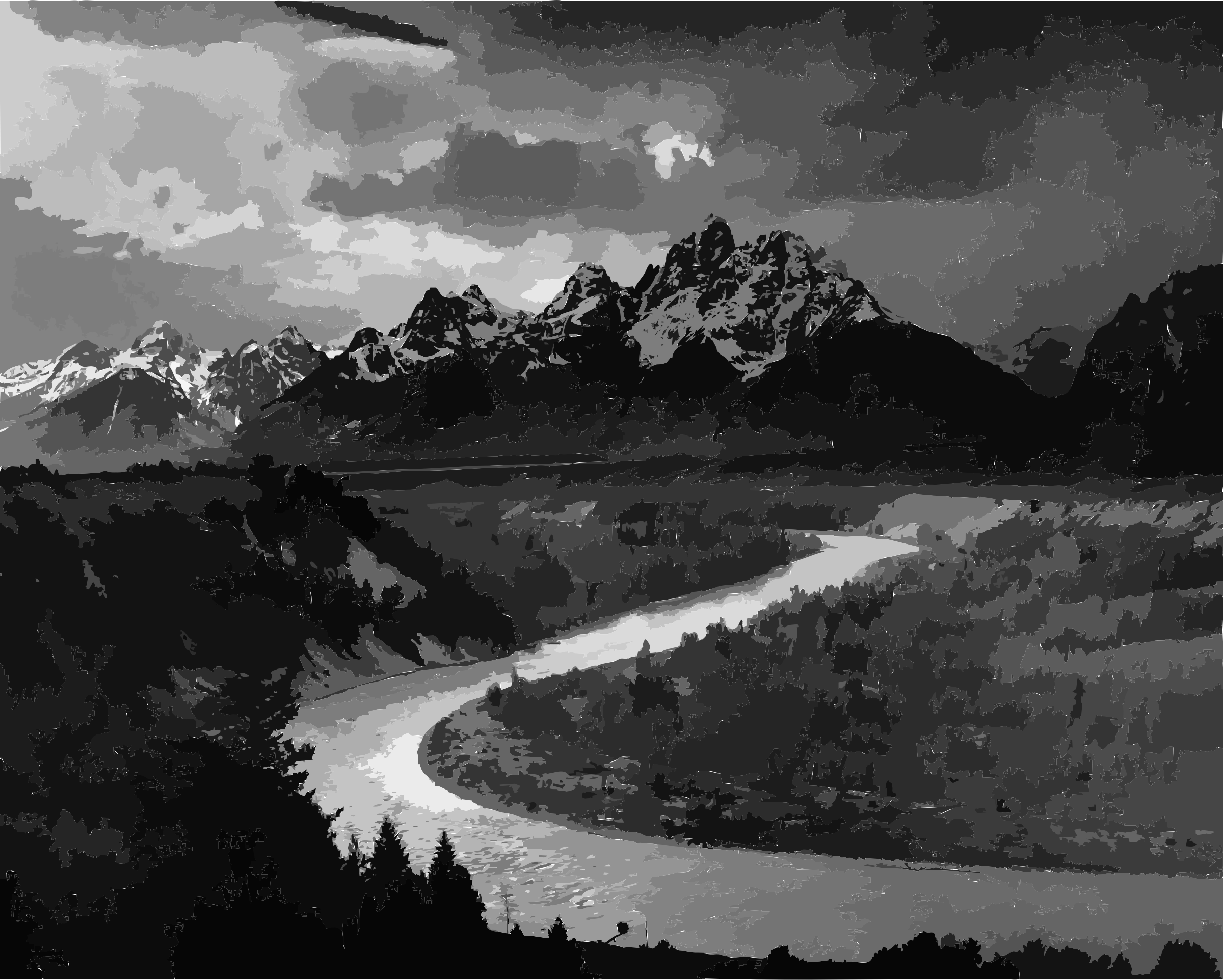 This Free Icons Png Design Of Adams The Tetons And - Grand Teton National Park, Snake River Overlook (2400x1924), Png Download