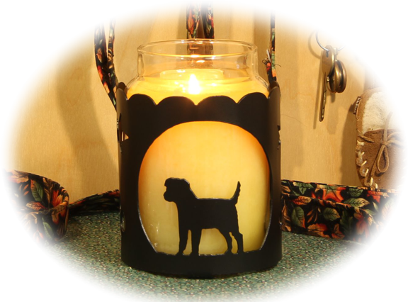 Border Terrier Dog Breed Jar Candle Holder - Airedale Terrier (576x426), Png Download