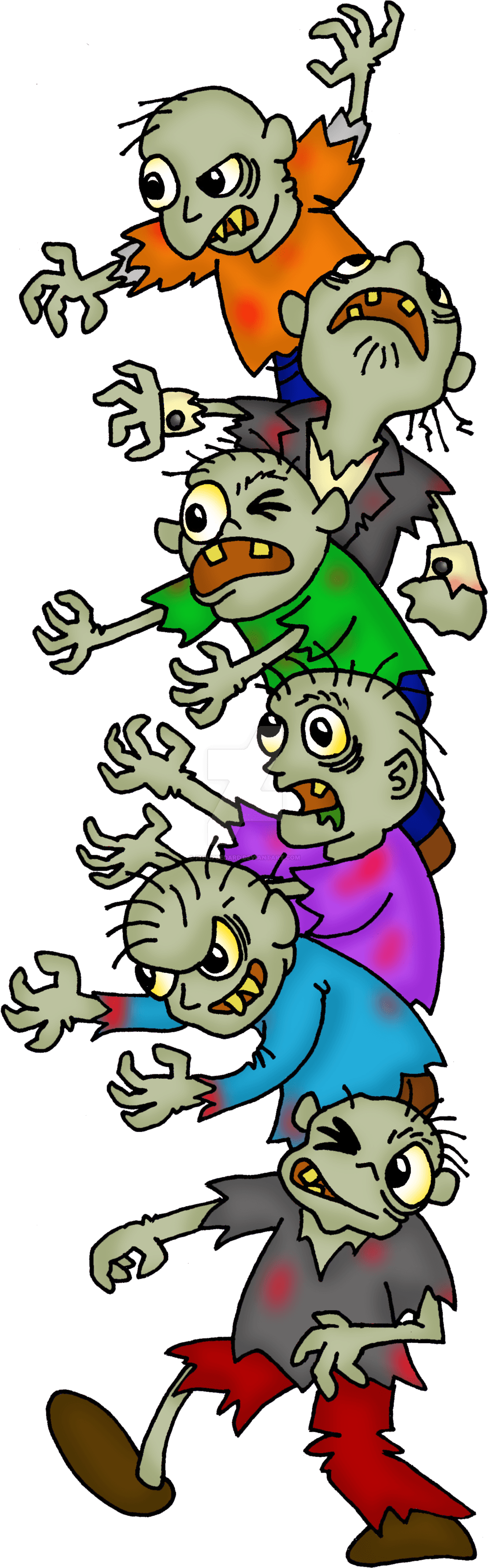 Clip Arts Related To - Zombie Border (1024x3277), Png Download