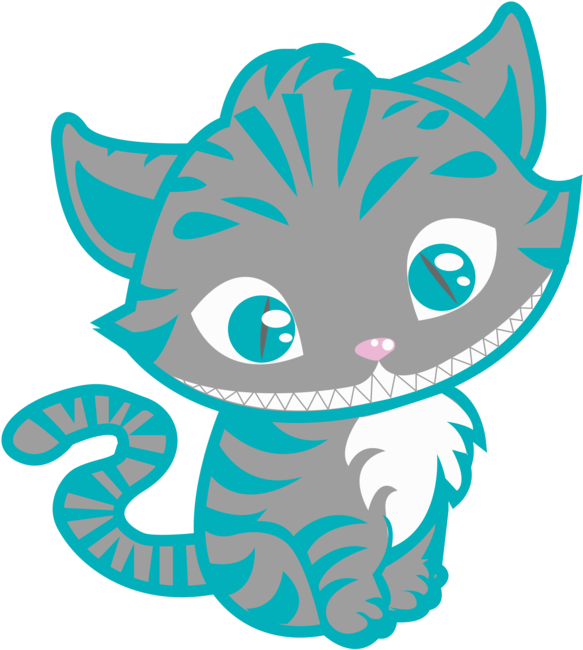 Cute Cheshire Cat By Pixelowska - Gato De Alicia En El Pais De Las Maravillas Dibujo (600x800), Png Download