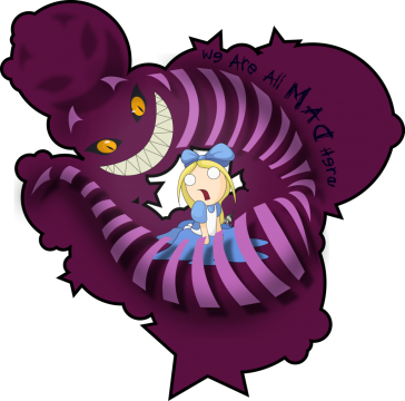 Cheshire Cat Alice Cartoons In Wonderland - Cheshire Cat (364x360), Png Download