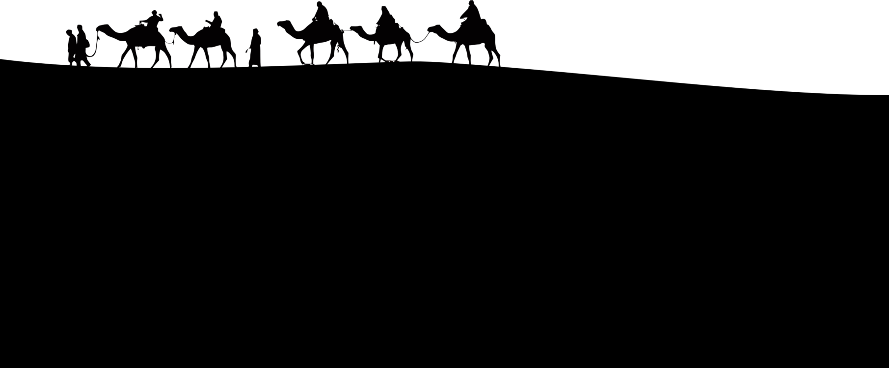 Camel Train Caravan Desert Computer Icons - Free Camel Silhouette Png (1811x750), Png Download
