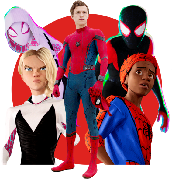 Clockwise From Left, Hailee Steinfeld As Spider Gwen, - Spider-man (566x606), Png Download