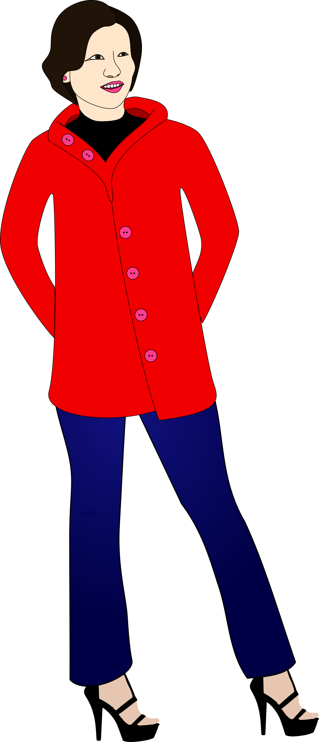 This Free Icons Png Design Of Woman In Jeans, Heels, - Woman In Jeans Clipart Png (1033x2400), Png Download