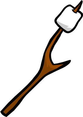 Marshmallow Stick Clipart - Marshmallow On A Stick Clipart (400x400), Png Download