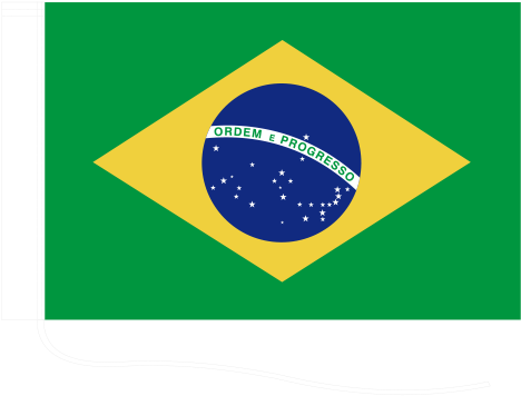 Motorcycle Flag With String - Brazil Flag (591x394), Png Download