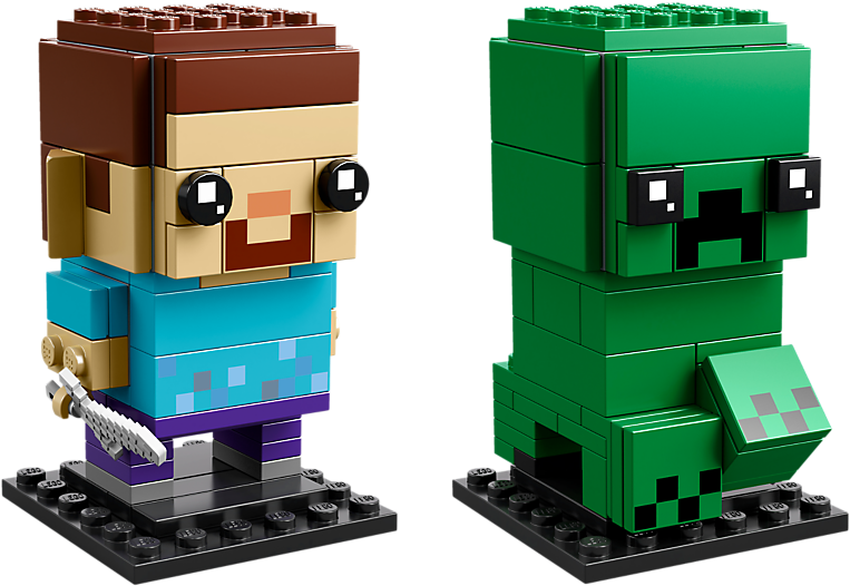 Steve & Creeper - Lego 41612 (800x600), Png Download