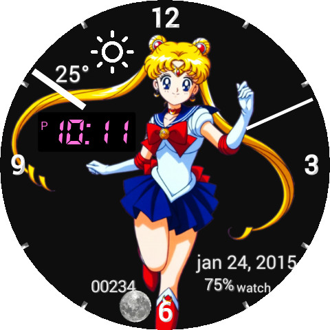 Sailor Moon - Sailor Moon Watch Face (480x480), Png Download