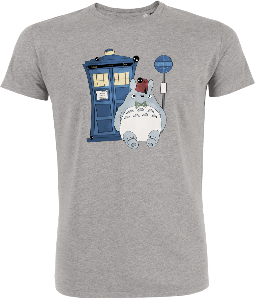 Blackmoon Totoro Who T Shirt Stanley T Shirt Heather - Penguin Shark - Organic - Handmade - T-shirt For Men (1044x1044), Png Download