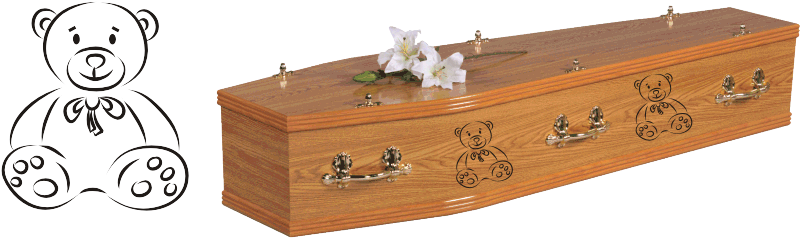 Teddy Coffin Decals - Coffin (800x585), Png Download