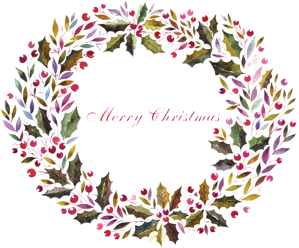 Garland Simple Decorative - Wreath (1024x860), Png Download