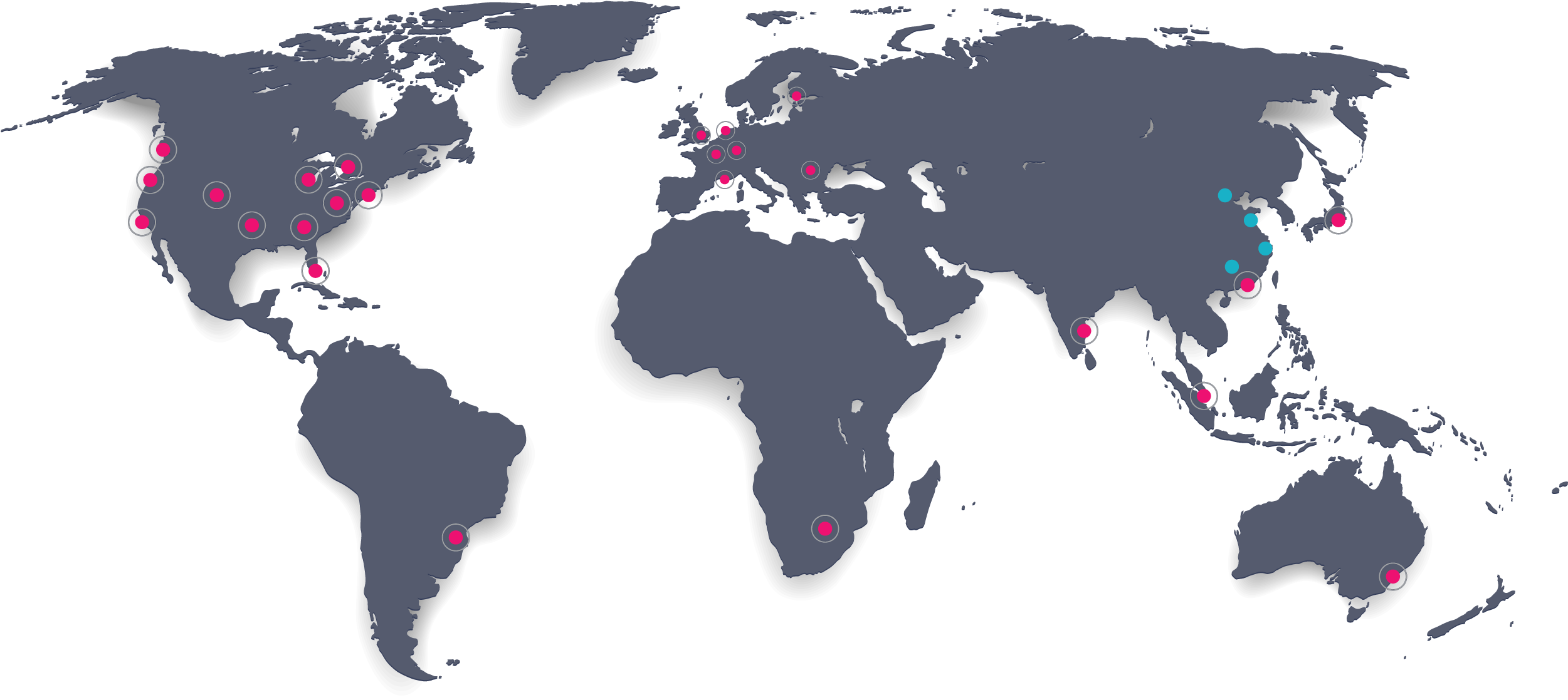25 Network Pops On 6 Continents To Ensure You Get The - World Map (2592x1159), Png Download
