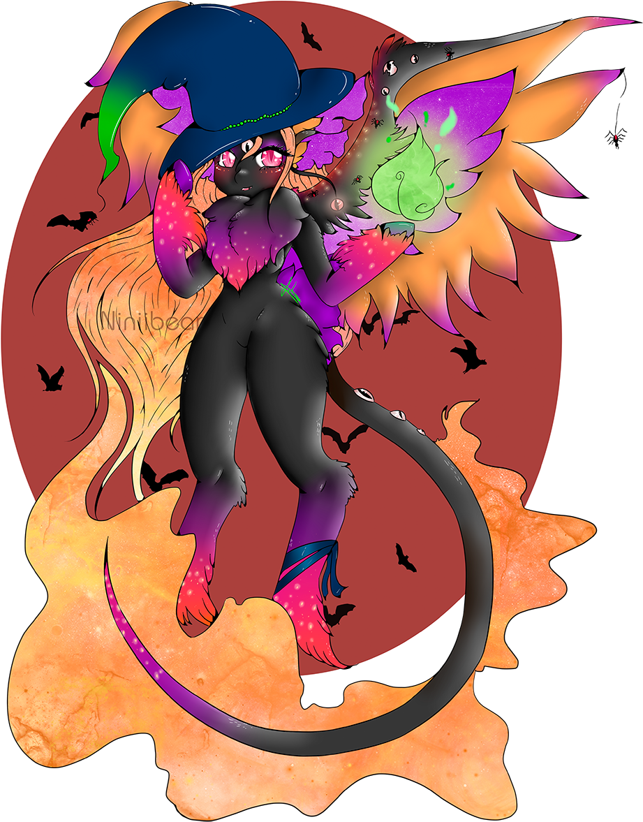 Niniibear, Bat, Cute, Fluffy, Food, Furry, Halloween, (960x1280), Png Download