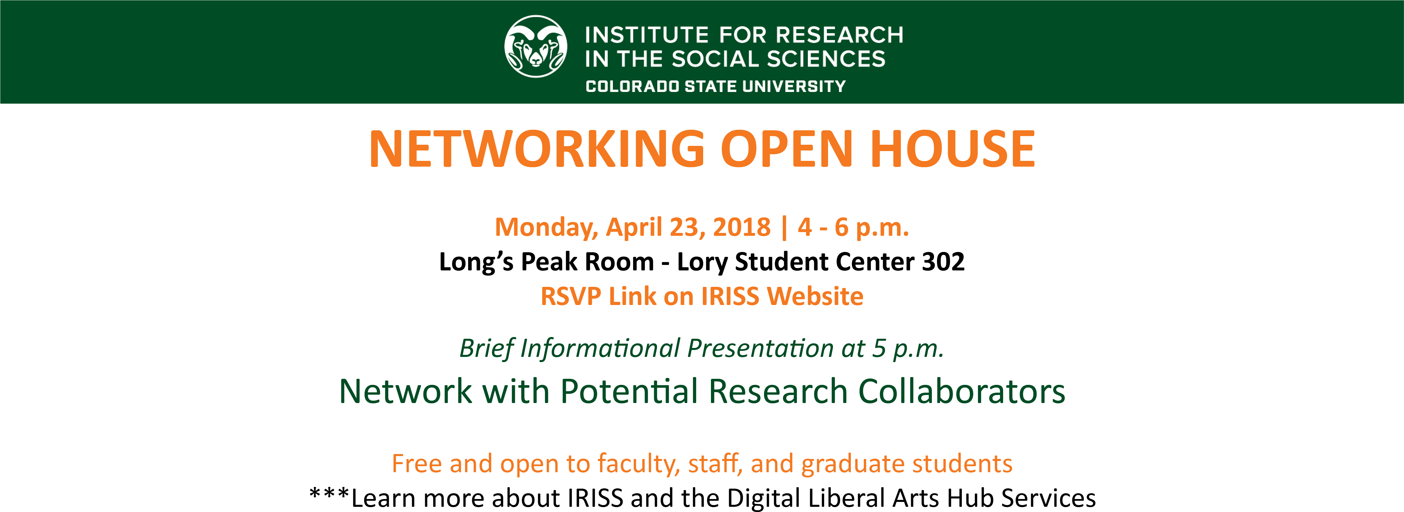 Iriss Networking Event - Colorado State University (4867x1841), Png Download