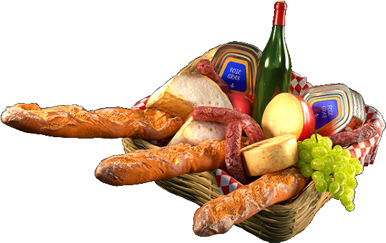 Baguette - - Gift Basket (692x473), Png Download