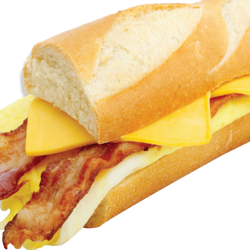 #81 Bacon, Egg & Cheese Baguette - Bacon And Egg Baguette (500x500), Png Download