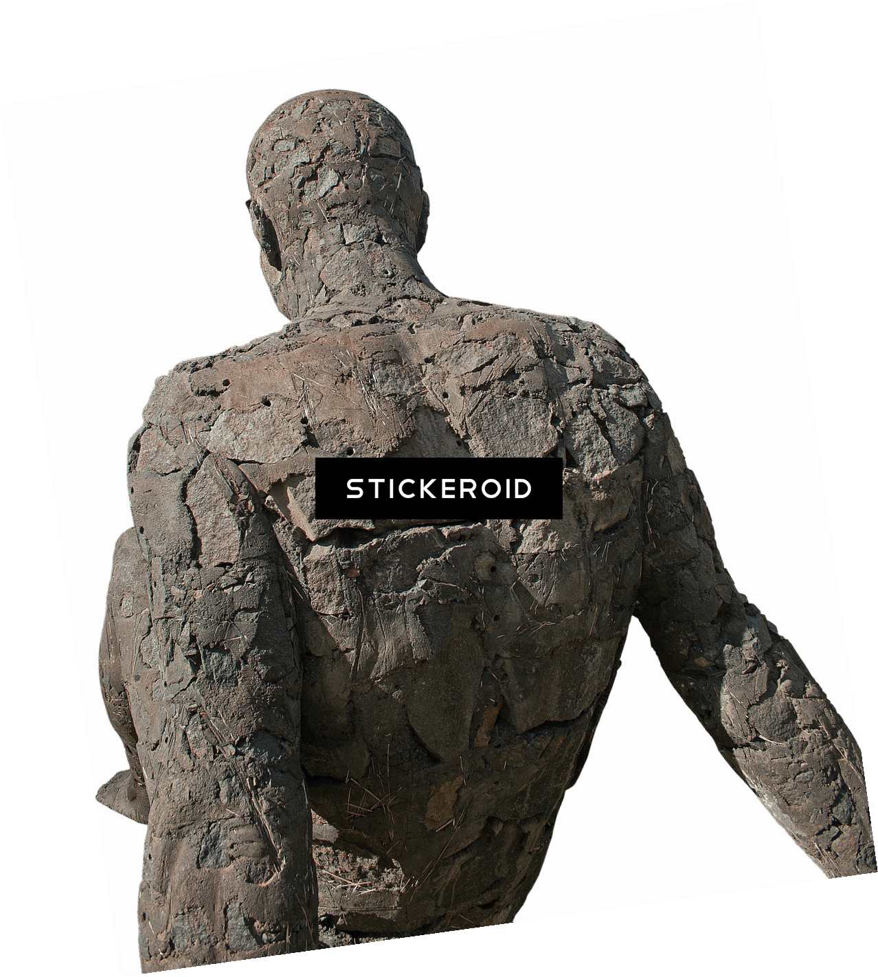 Modern Statue Of A Man Sitting Back (1278x1422), Png Download
