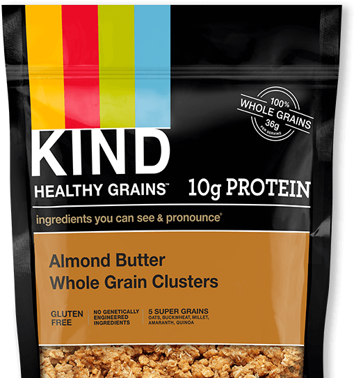 Almond Butter Whole Grain Clusters - Kind Almond Butter Clusters (1334x564), Png Download
