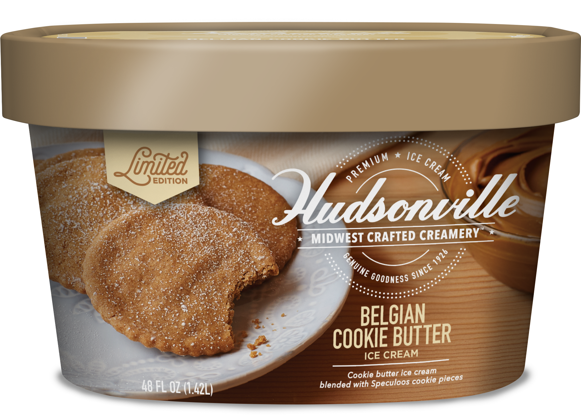 Belgian Cookie Butter Carton - Hudsonville Cookie Butter Ice Cream (2471x1769), Png Download