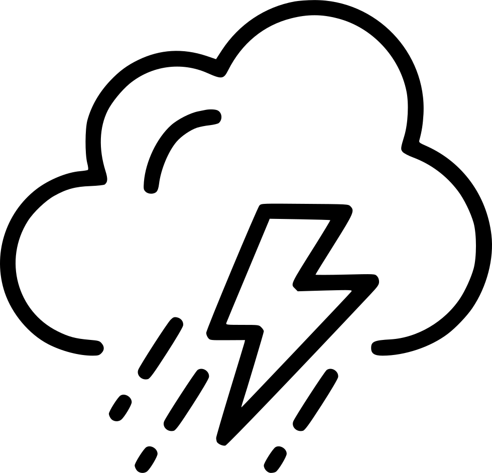 Cloud Lightening Rain Storm Comments - Icon (980x942), Png Download