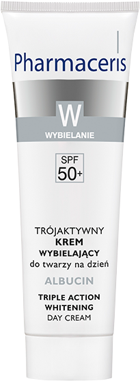 Triple Action Skin Lightening Day Cream Spf 50 - Eris Pharmaceris W - Albucin - Triple Action Whitening (301x602), Png Download