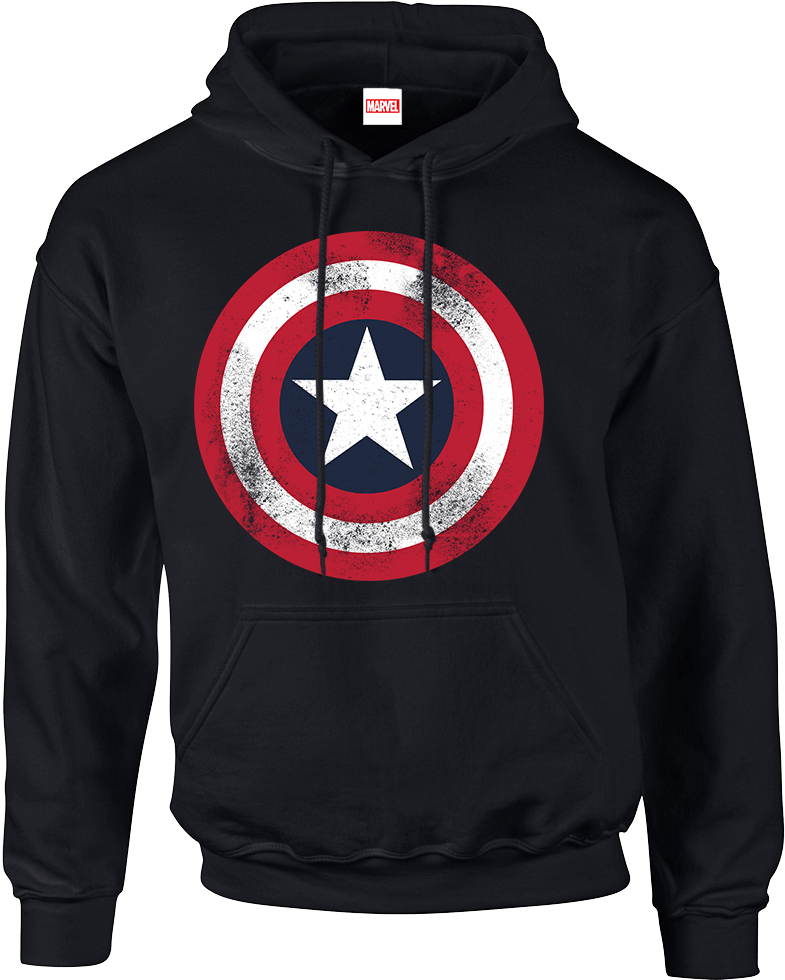 Marvel Avengers Assemble Captain America Distressed - Star Wars Hoodies (786x1000), Png Download