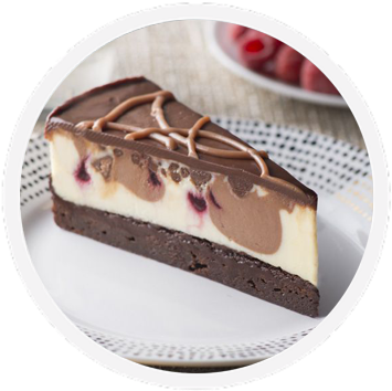 Chocolate Raspberry Marble Cheesecake Made With Ghirardelli® - Cheesecake Factory Cherry Ghirardelli Cheesecake (373x377), Png Download