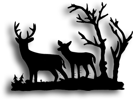 Plasma Cut Design Deer Scene - Deer Plasma Cut (500x500), Png Download
