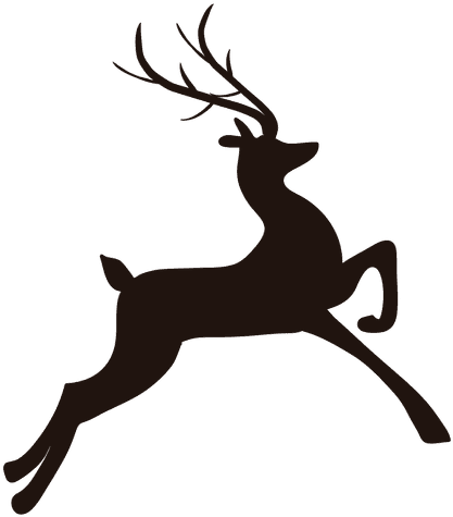 Reindeer Silhouette Jumping 15 Transparent Png - Siluetas De Venados Navideños (417x475), Png Download