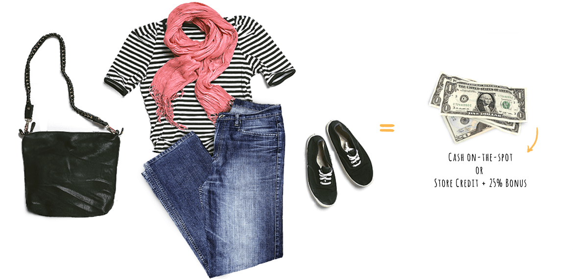 For The Items We Keep, We'll Give You Cash On The Spot - Store Clothes Png (1170x570), Png Download