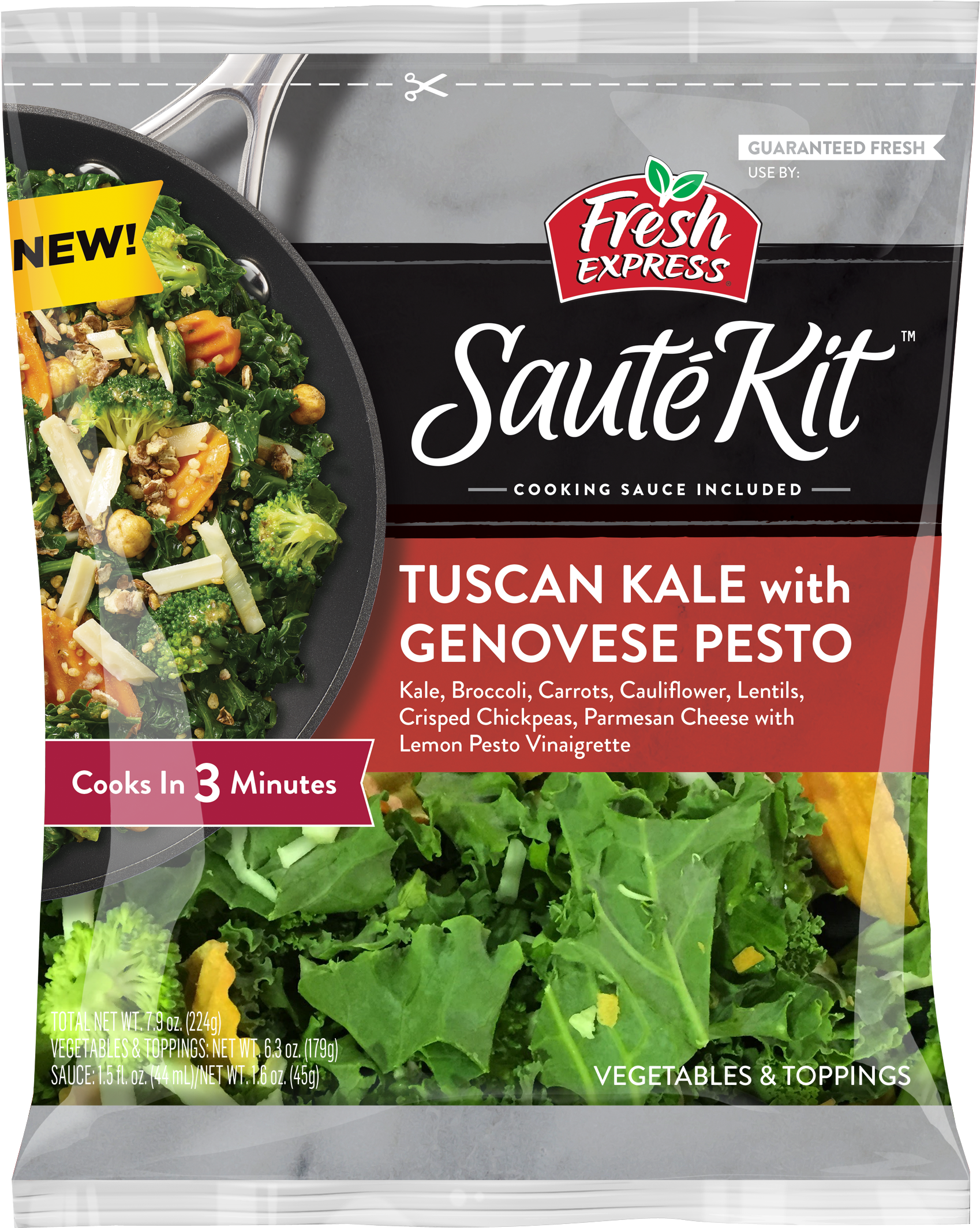 Tuscan Kale Sauté Kit - Fresh Express Saute Kit (1847x2297), Png Download