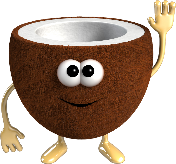 Funny Stickers Fruits And - Noix De Coco Rigolote (800x800), Png Download
